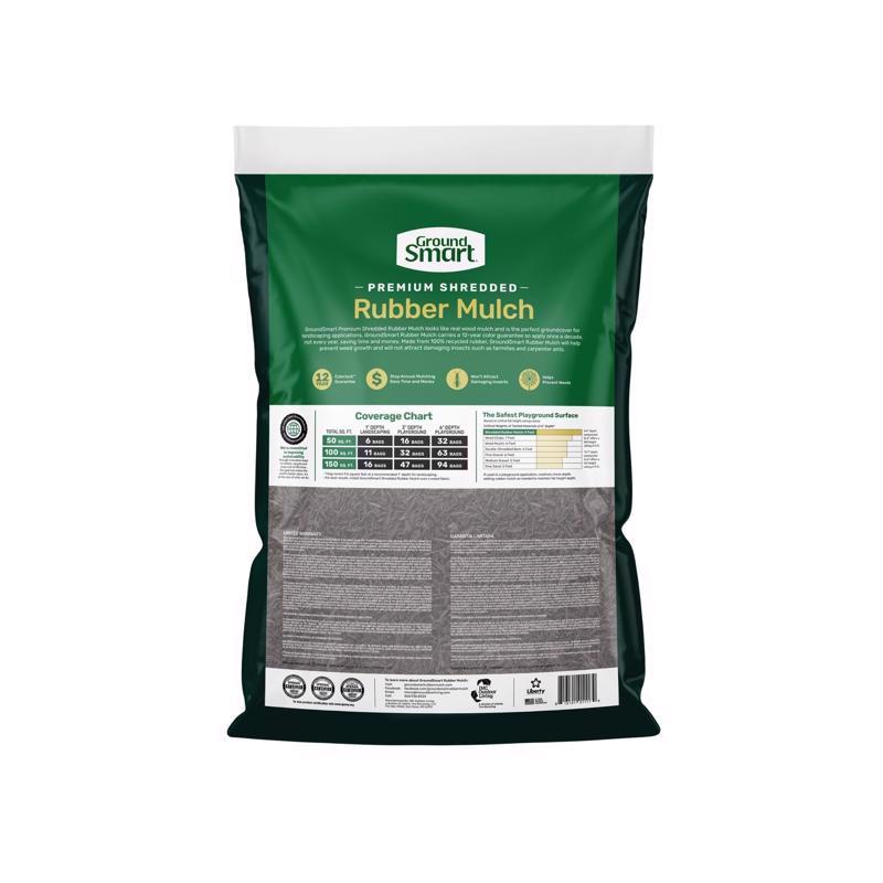 Ground Smart Brown Shredded Rubber Mulch 0.8 cu ft