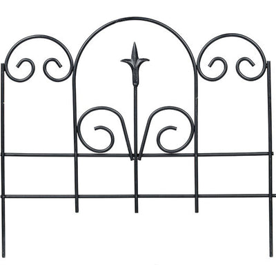Panacea 16 in. L X 18 in. H Steel Black Garden Fence