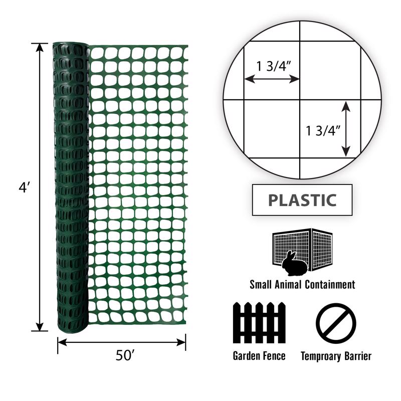 Garden Craft 48 in. H X 50 ft. L Plastic Snow Safety Fencing Green