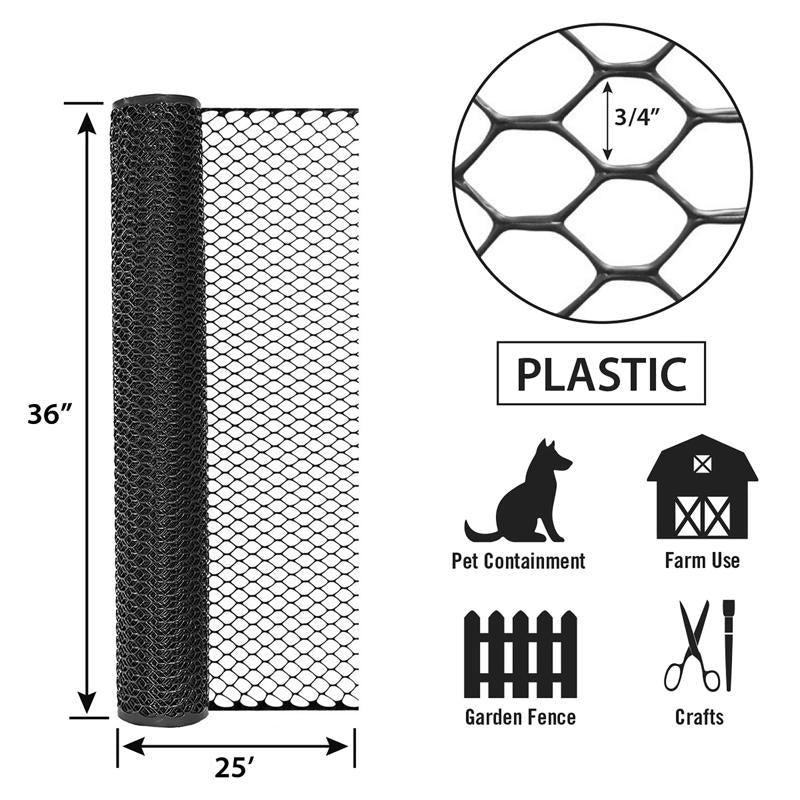 Garden Craft 36 in. H X 25 ft. L Plastic Poultry Fence 2 in.