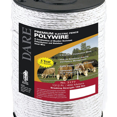Dare Electric Fence Wire 1312 ft. White