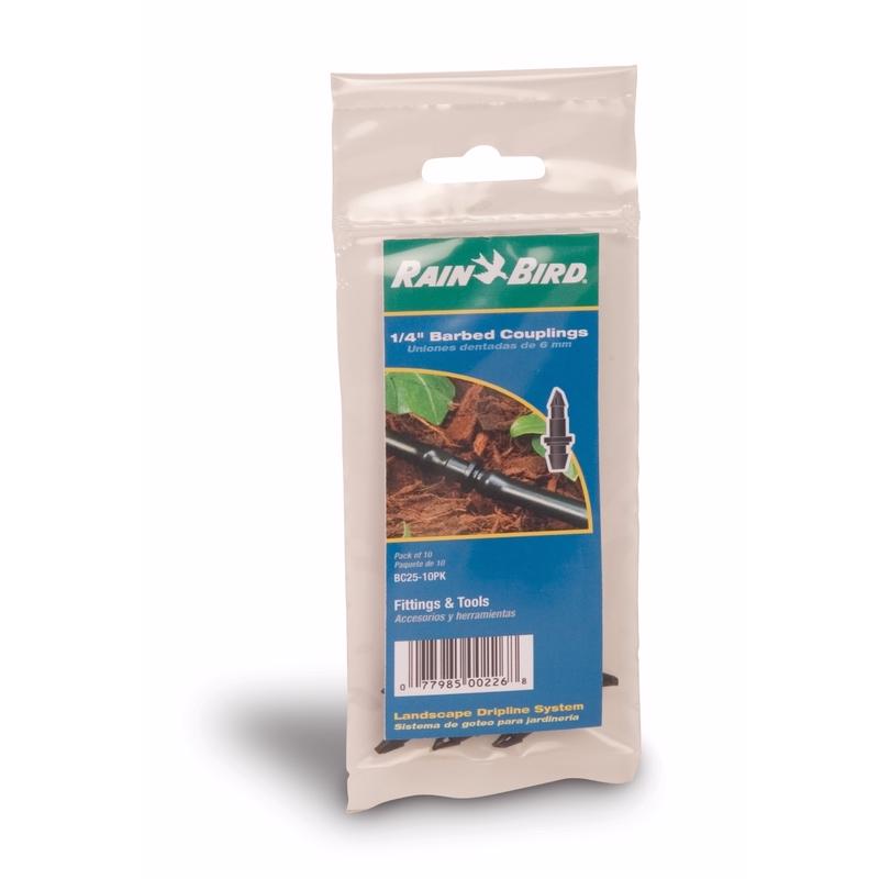 Rain Bird 1/4 in. Barbed Drip Irrigation Coupler 10 pk