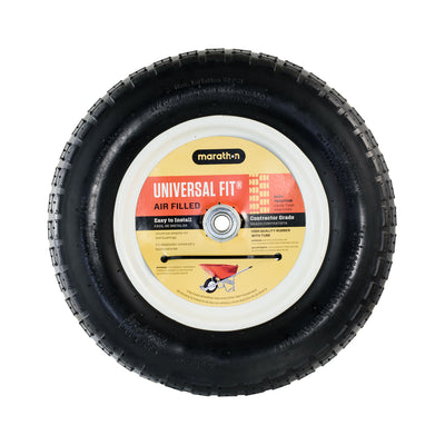 Marathon Universal Fit 8 in. D X 14.5 in. D 300 lb. cap. Centered Wheelbarrow Tire Rubber