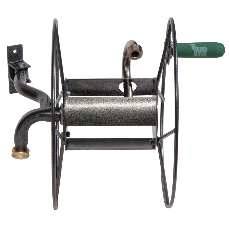 Yard Butler 75 ft. Silver Wall Mounted Hose Reel