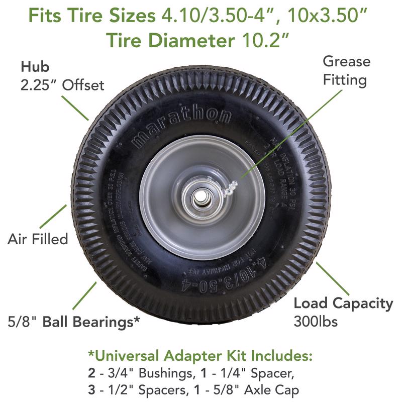 Marathon Universal Fit 4 in. D X 10 in. D 300 lb. cap. Offset Hand Truck Tire Rubber