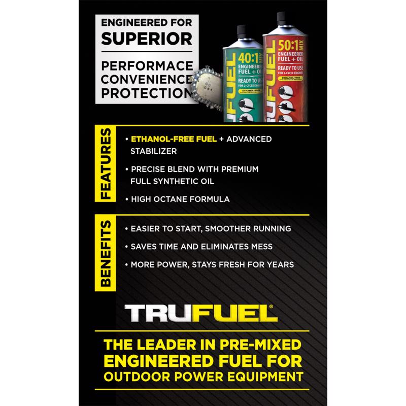 TruFuel Ethanol-Free 2-Cycle 40:1 Engineered Fuel and Oil 32 oz