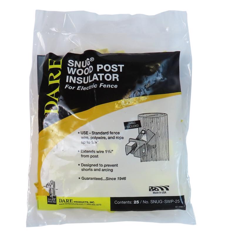 Dare Snug Wood Post Insulator Yellow