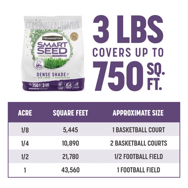 Pennington Smart Seed Mixed Dense Shade Grass Seed and Fertilizer 3 lb