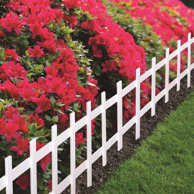 Master Mark Cape Cod Fence 33 in. L X 13.5 in. H Plastic White Decorative Garden Border