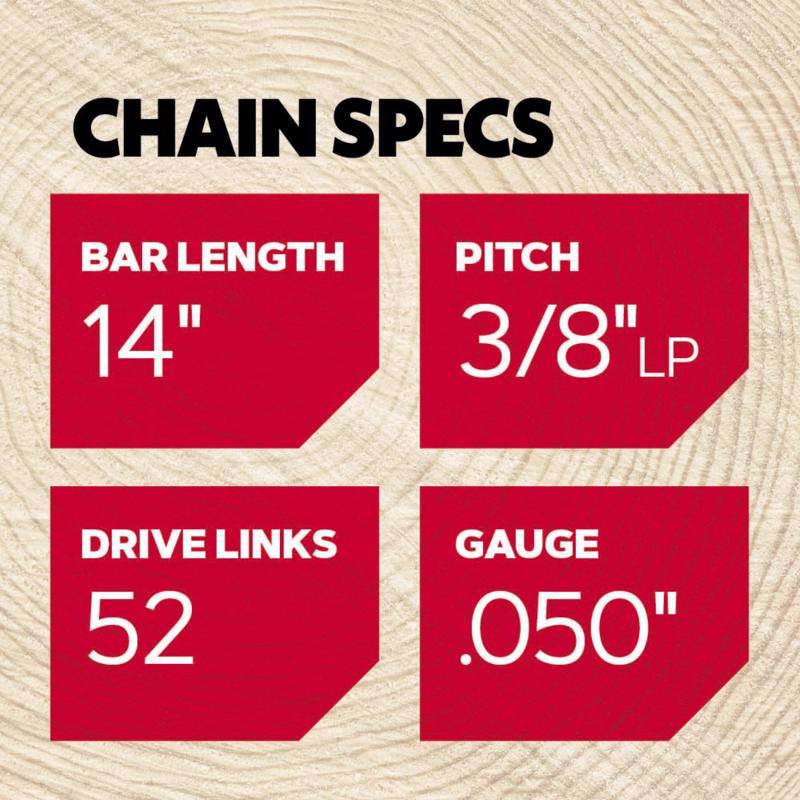 Oregon AdvanceCut S52T 14 in. Chainsaw Chain 52 links