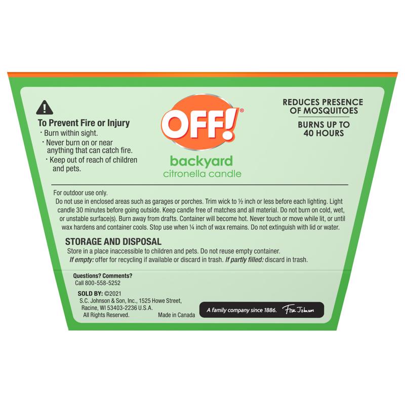 OFF! Citronella Candle Solid 18 oz