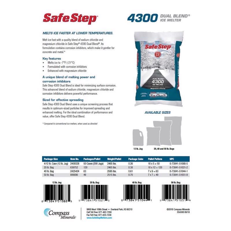 Safe Step Dual Blend 4300 Magnesium Chloride/Sodium Chloride Granule Ice Melt 20 lb