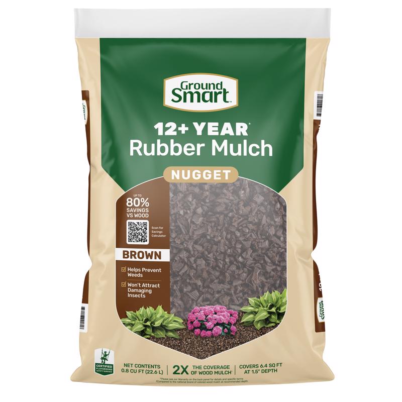 Ground Smart Brown Rubber Nuggets 0.8 cu ft