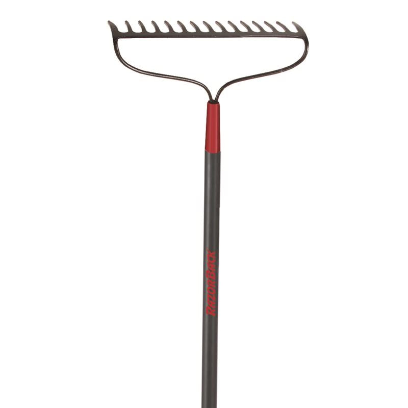 Razor-Back 66.5 in. 15 Tine Forged Steel Bow Rake Fiberglass Handle