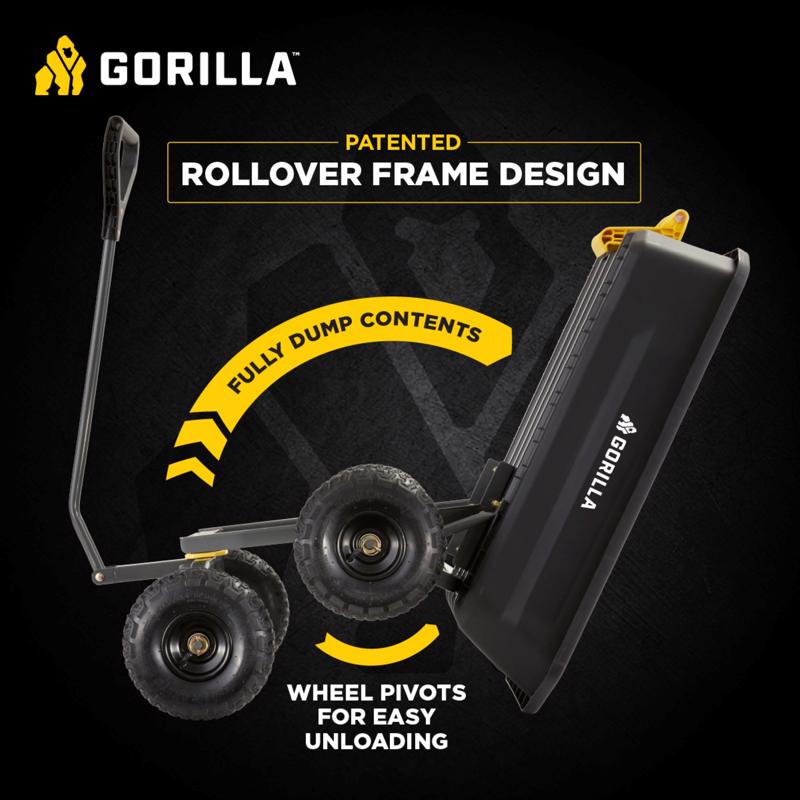 Gorilla Carts Poly Dump Cart 600 lb. cap.