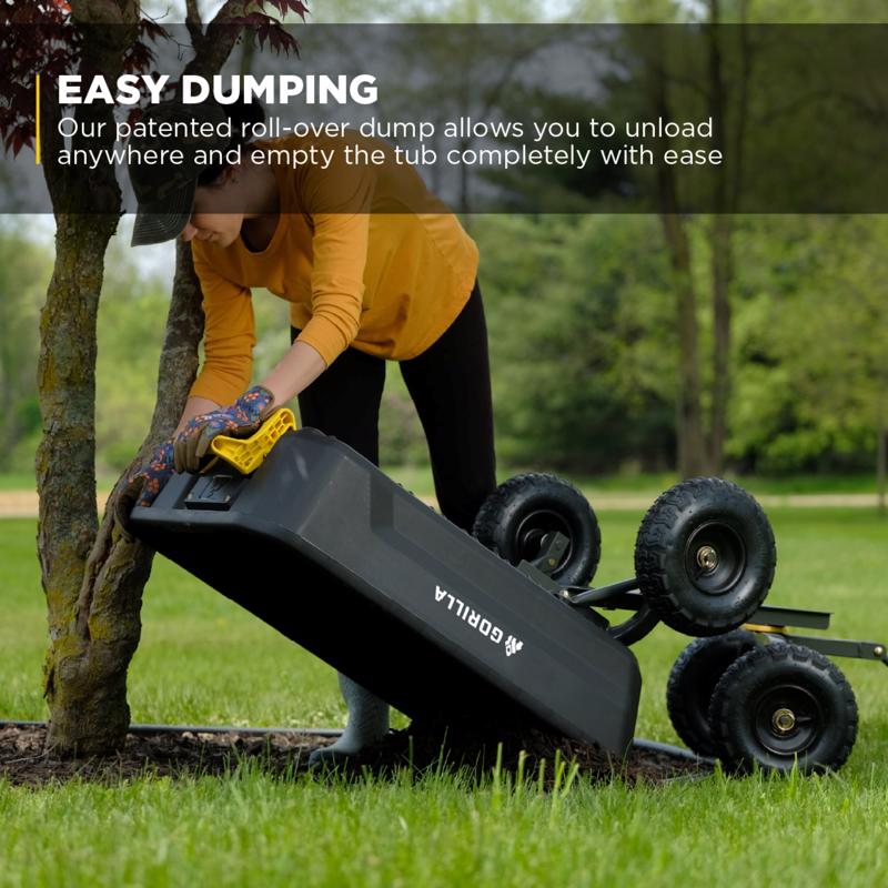 Gorilla Carts Poly Dump Cart 600 lb. cap.