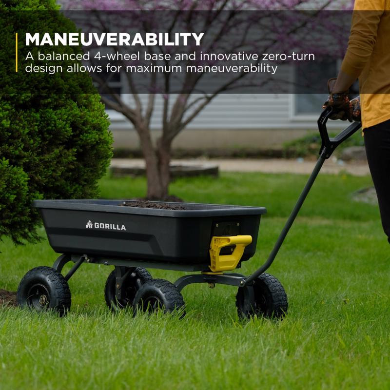Gorilla Carts Poly Dump Cart 600 lb. cap.