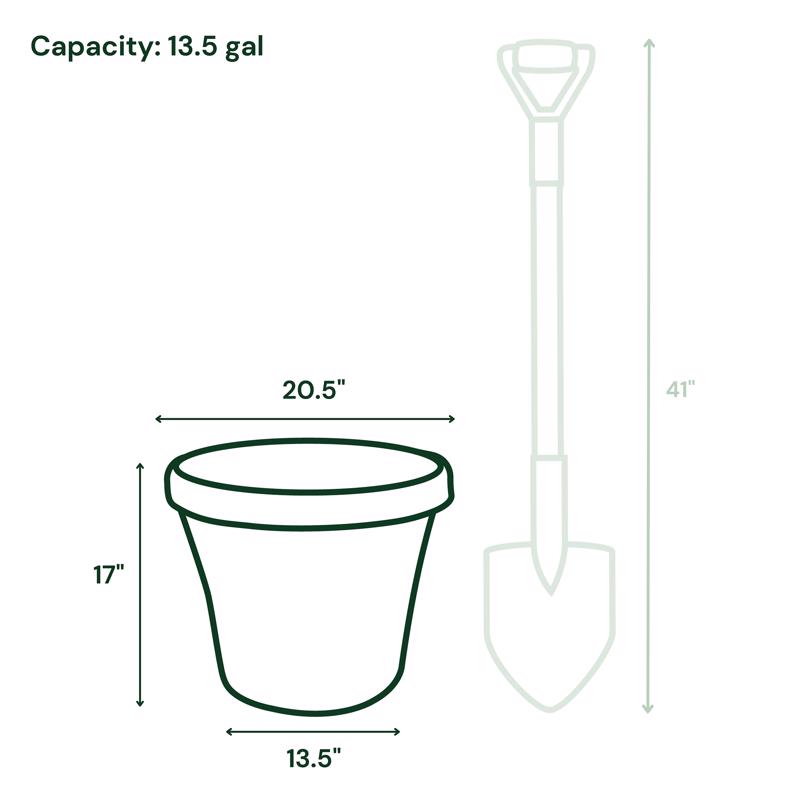 Bloem Terra 17 in. H X 20.5 in. W Resin Traditional Planter Terra Cotta
