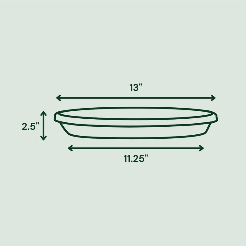 Bloem Terra 2.5 in. H X 11.25 in. W X 13 in. D Plastic Traditional Plant Saucer Terra Cotta