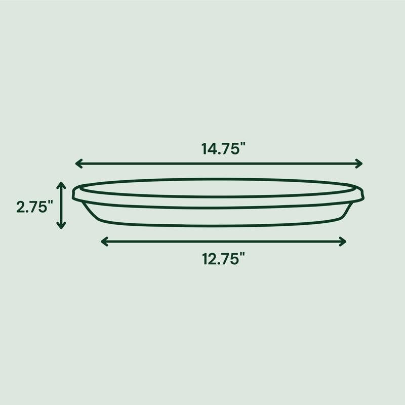 Bloem Terra 2.75 in. H X 12.75 in. W X 14.75 in. D Resin Traditional Plant Saucer Terra Cotta