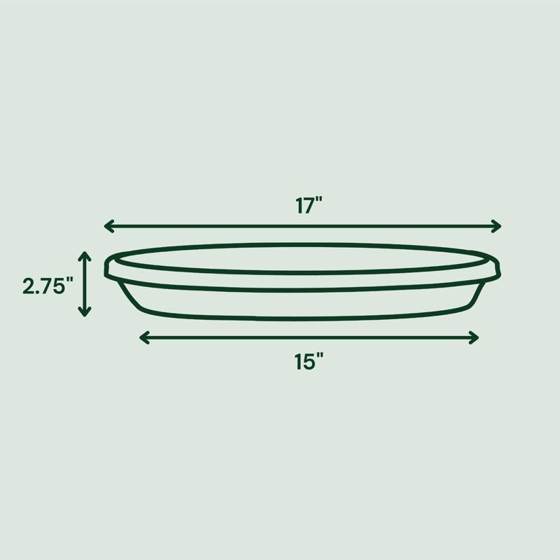 Bloem Terra 2.8 in. H X 17 in. W X 17 in. D X 17 in. D Resin Traditional Plant Saucer Terra Cotta