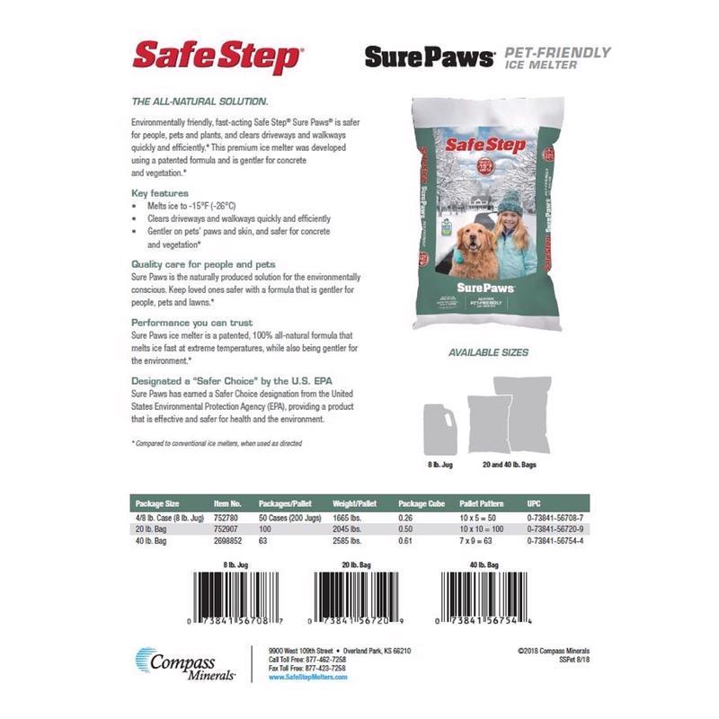 Safe Step Sure Paws Magnesium Chloride Pet Friendly Granule Ice Melt 8 lb