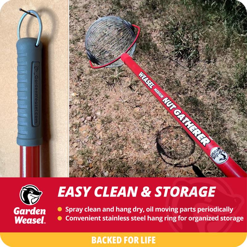 Garden Weasel Medium 47.5 in. Steel Nut Gatherer Steel Handle