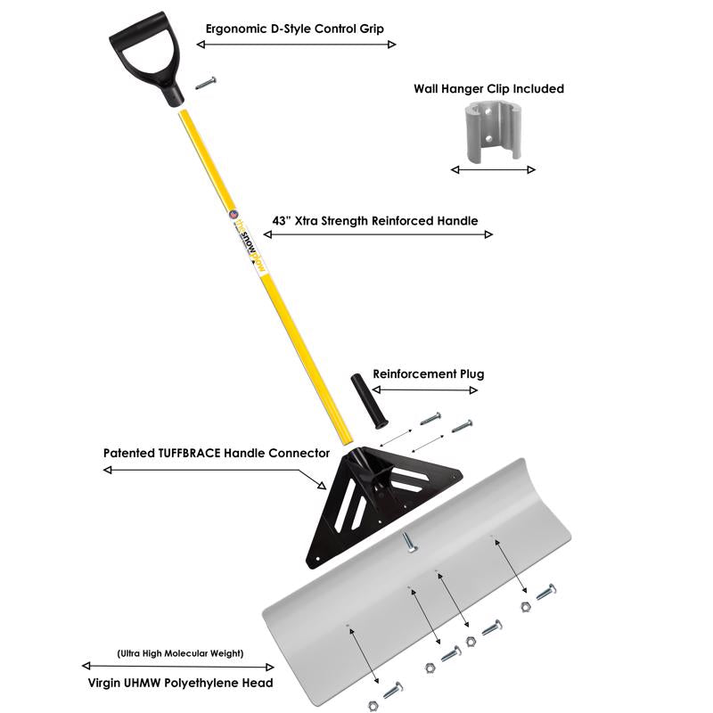 The Snowplow THE ORIGINAL SNOW PUSHER 30 in. W X 56 in. L UHMW Snow Pusher