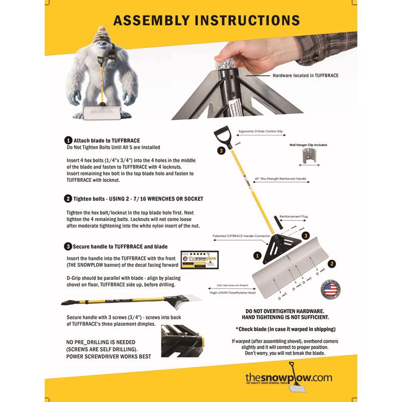 The Snowplow THE ORIGINAL SNOW PUSHER 30 in. W X 56 in. L UHMW Snow Pusher