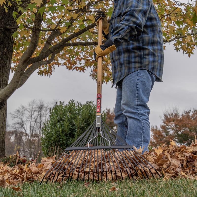 Truper 64.5 in. 24 Tine Steel Leaf Rake Wood Handle
