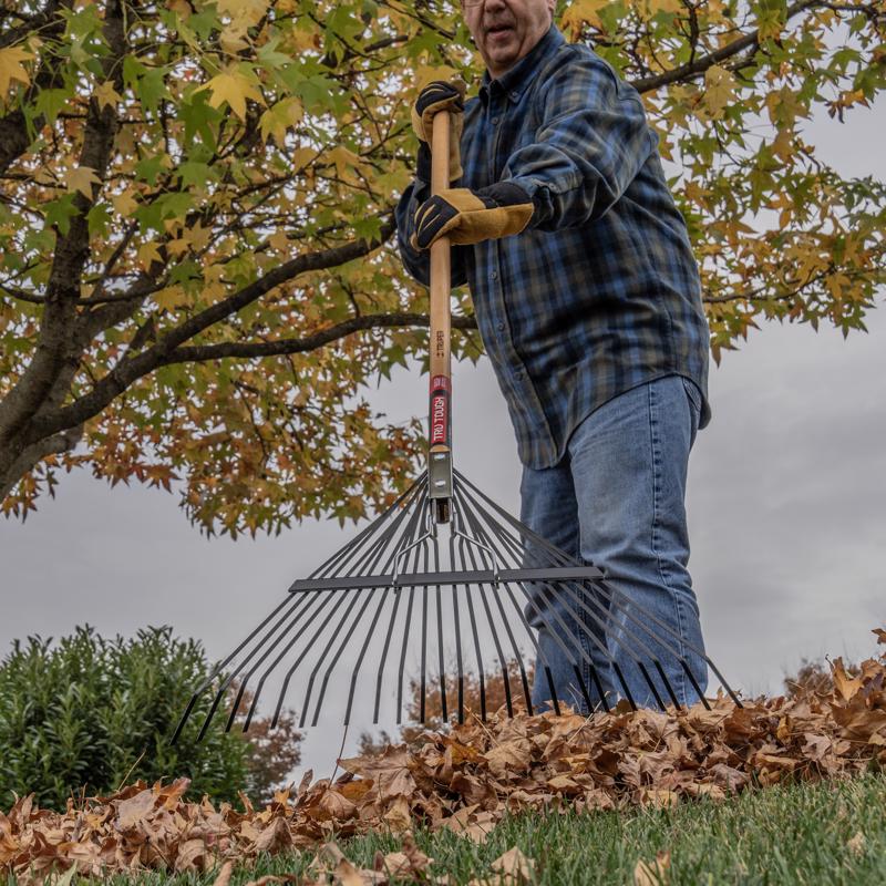 Truper 64.5 in. 24 Tine Steel Leaf Rake Wood Handle