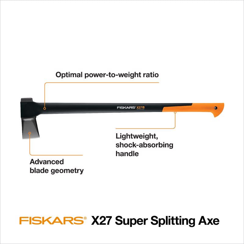 Fiskars X27 6.3 lb Single Bit Splitting Axe Fiberglass Handle