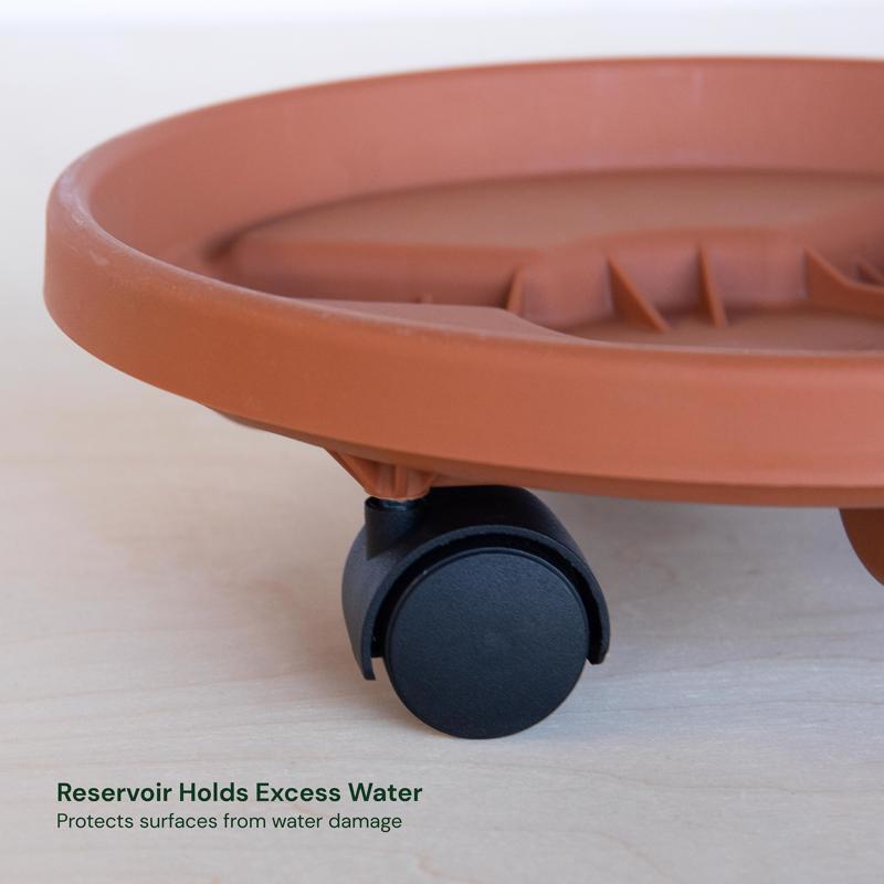Bloem 3.6 in. H X 11.9 in. D Resin Classic Plant Caddy Terracotta