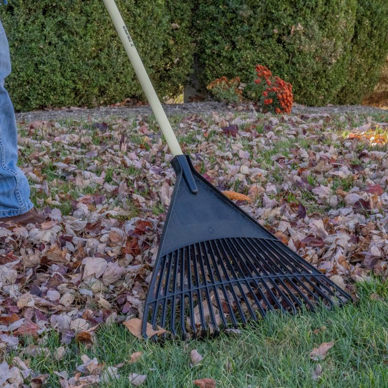 Truper 61 in. 22 Tine Poly Rake Wood Handle