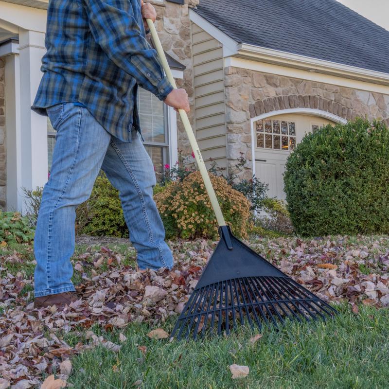 Truper 61 in. 22 Tine Poly Rake Wood Handle