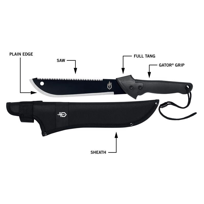 Gerber Gator Jr. 10.75 in. Carbon Steel Machete