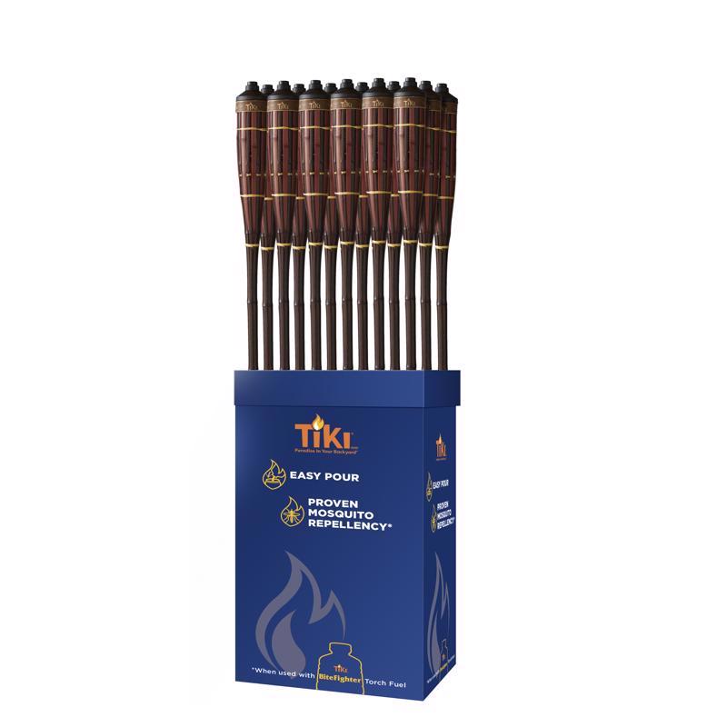 TIKI Easy Pour Brown Bamboo 60 in. Tiki Outdoor Torch