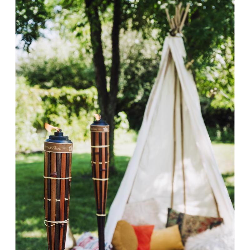 TIKI Easy Pour Brown Bamboo 60 in. Tiki Outdoor Torch