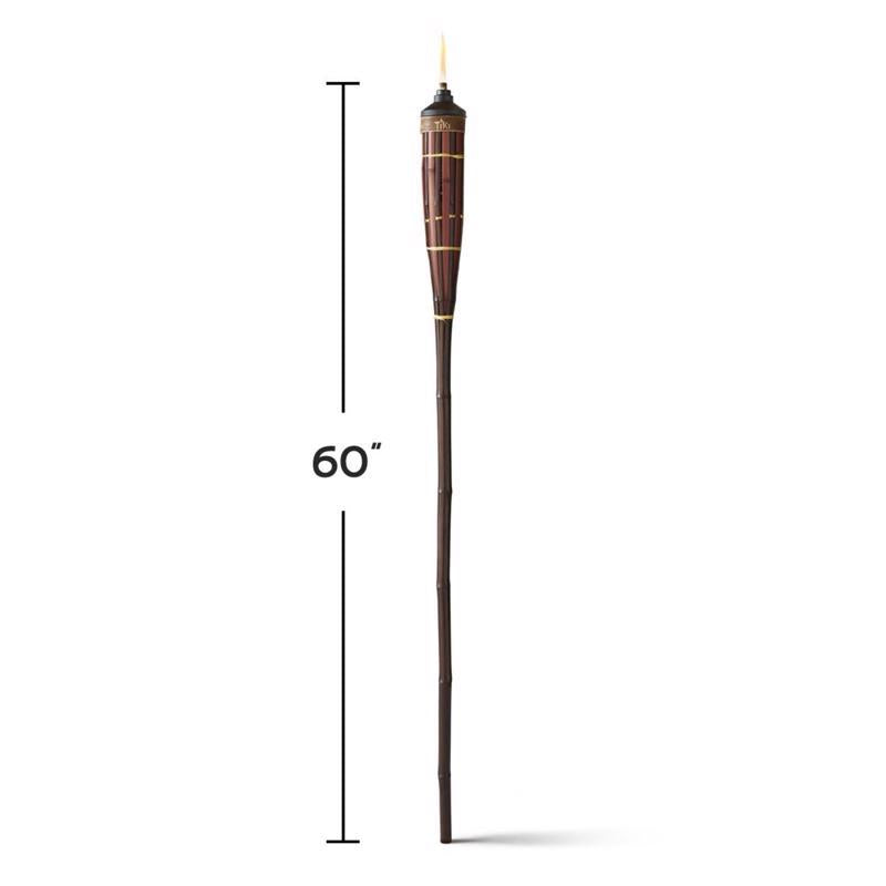TIKI Easy Pour Brown Bamboo 60 in. Tiki Outdoor Torch