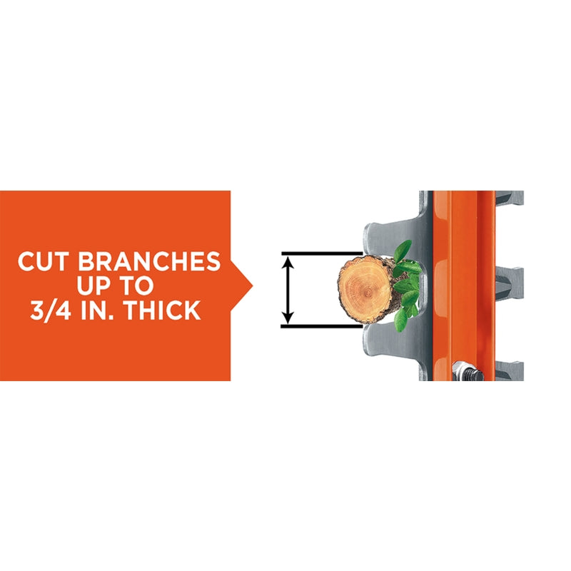 Black+Decker 22 in. 20 V Battery Hedge Trimmer Kit (Battery & Charger)