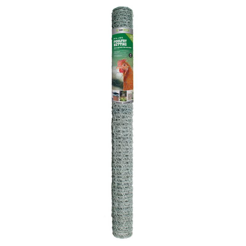 Garden Craft 24 in. H X 50 ft. L Galvanized Steel Poultry Netting 1 in.