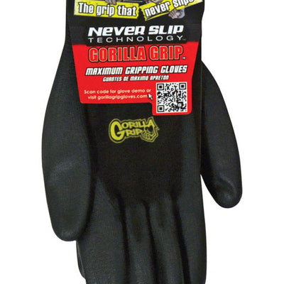 Grease Monkey Unisex Indoor/Outdoor Mechanic Grip Gloves Black M 1 pair