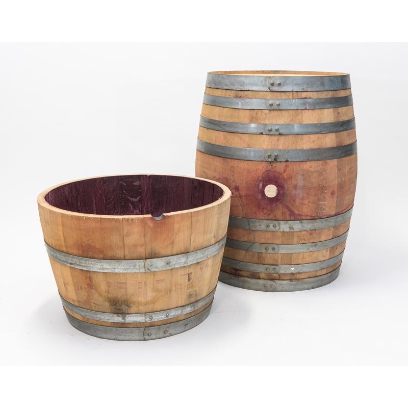 Real Wood Products 36 in. H X 27 in. W X 27 in. D Oak Wine Barrel Barrel Natural