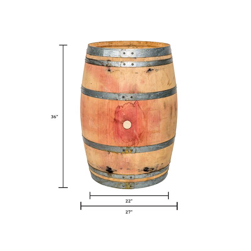 Real Wood Products 36 in. H X 27 in. W X 27 in. D Oak Wine Barrel Barrel Natural
