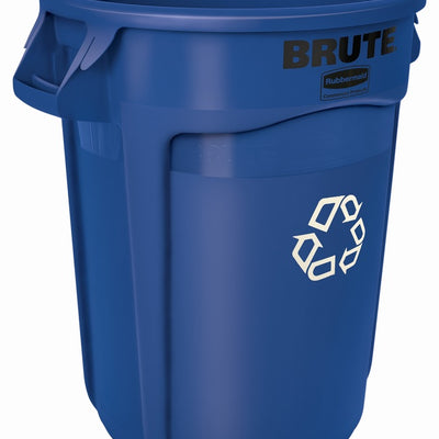 Rubbermaid Brute 32 gal Blue Plastic Recycling Bin