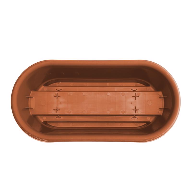 Bloem 9 in. H X 24 in. W X 12 in. D Plastic Deck Rail Planter Terracotta