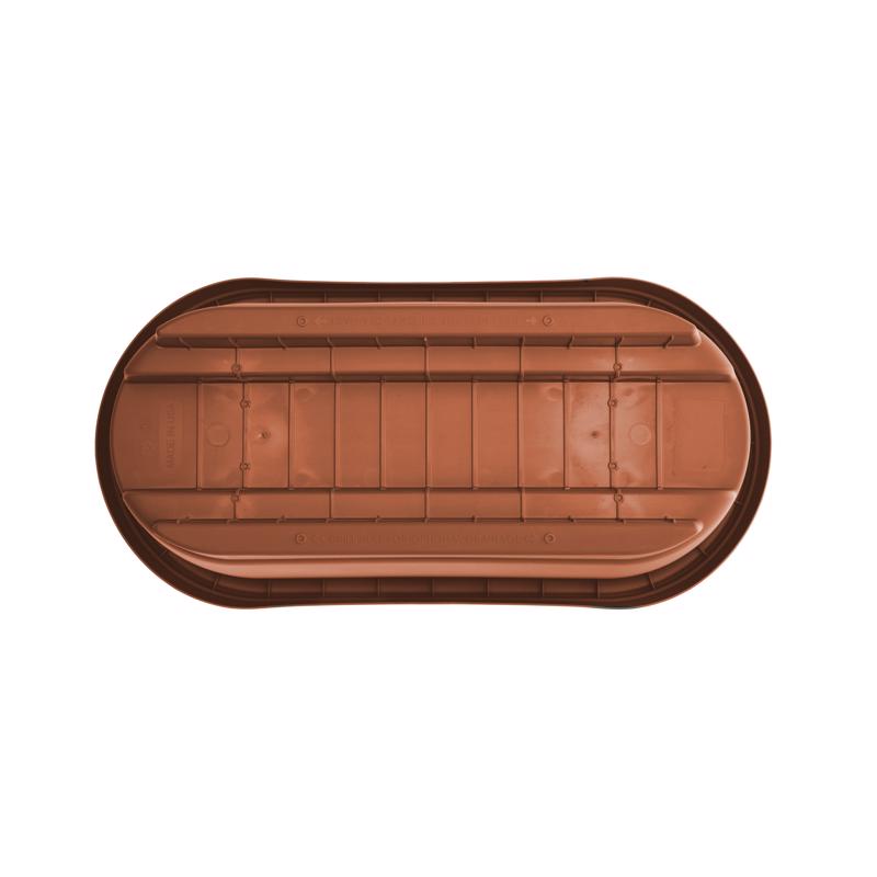 Bloem 9 in. H X 24 in. W X 12 in. D Plastic Deck Rail Planter Terracotta