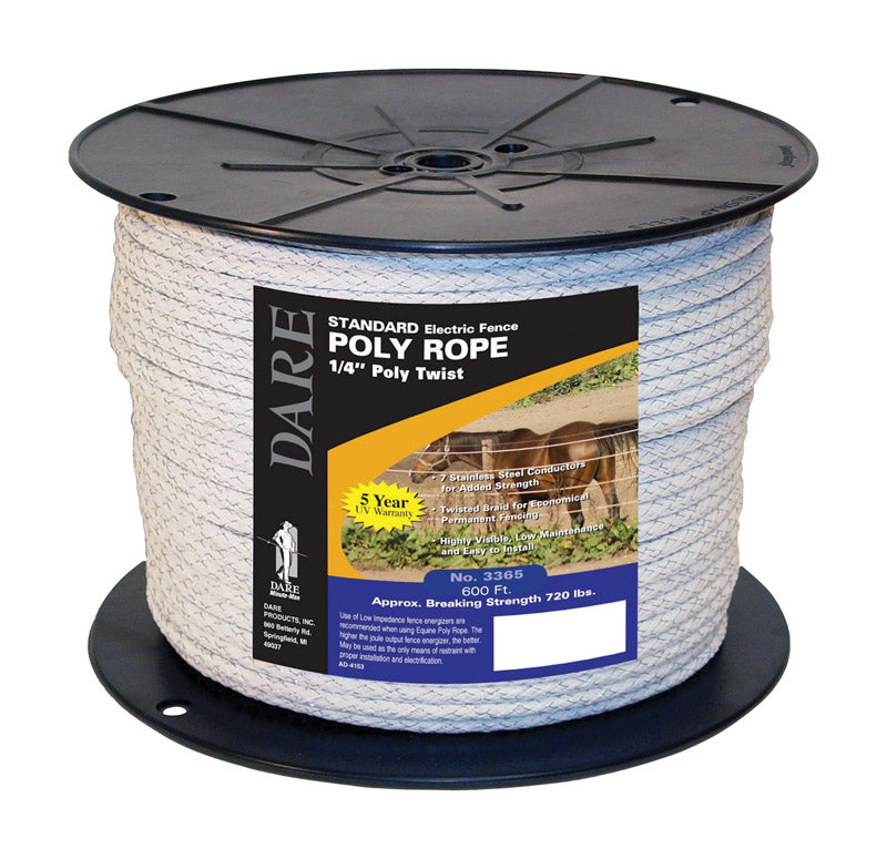 Dare 1/4 in. D X 600 in. L White Twisted Poly Rope