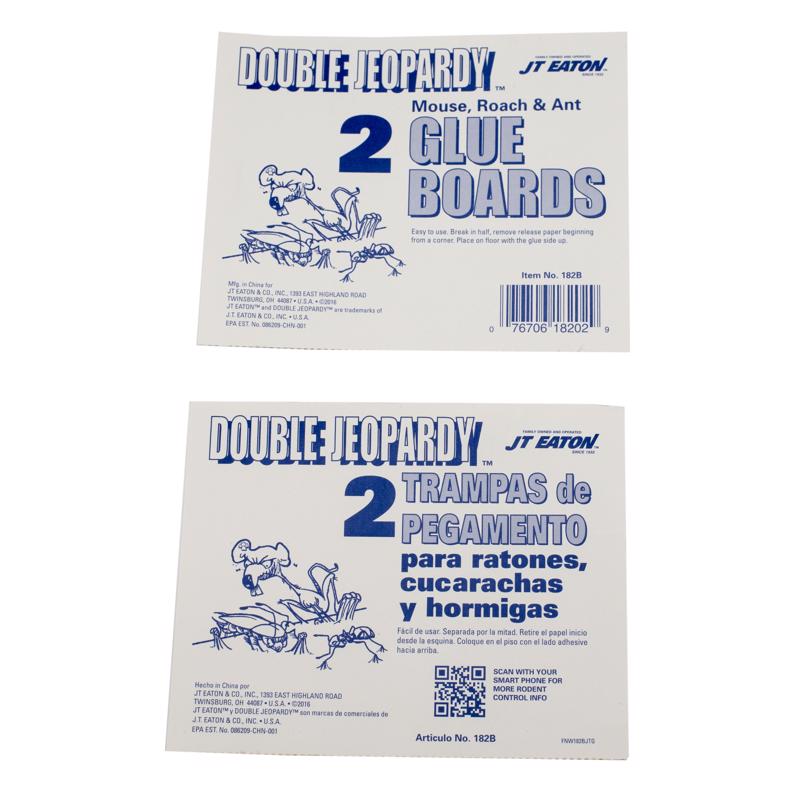 JT Eaton Double Jeopardy Small Glue Board Trap For Insects and Mice 2 pk