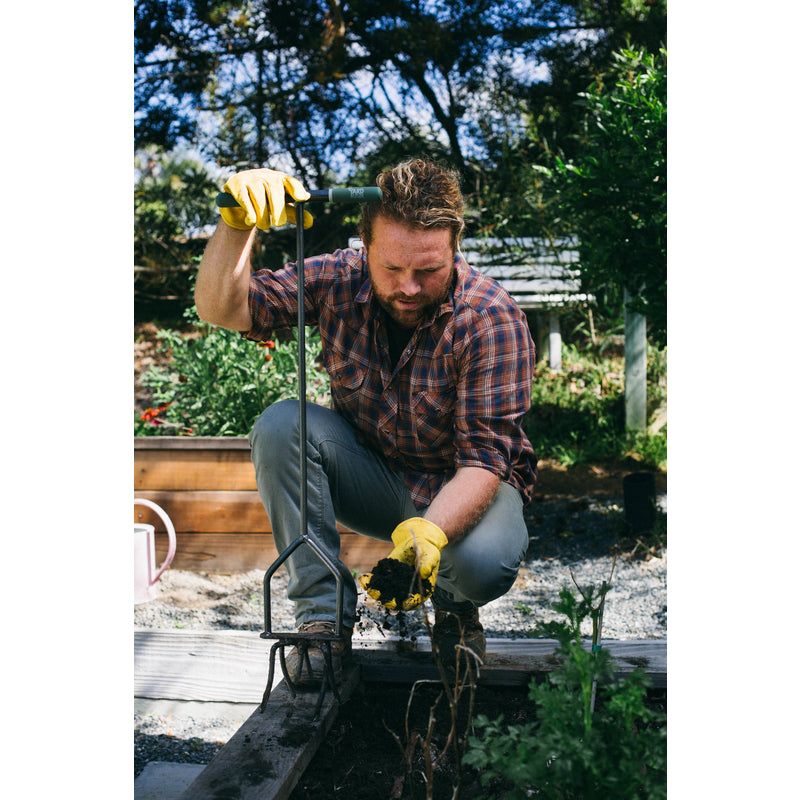 Yard Butler 6 Tine Steel Hand Tiller 24 in. Steel Handle